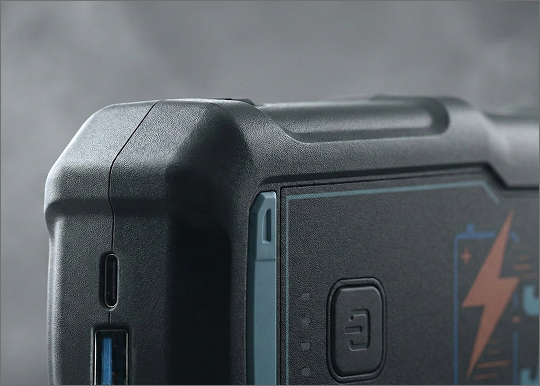 Jump Juice USB-C and USB-A ports close-up